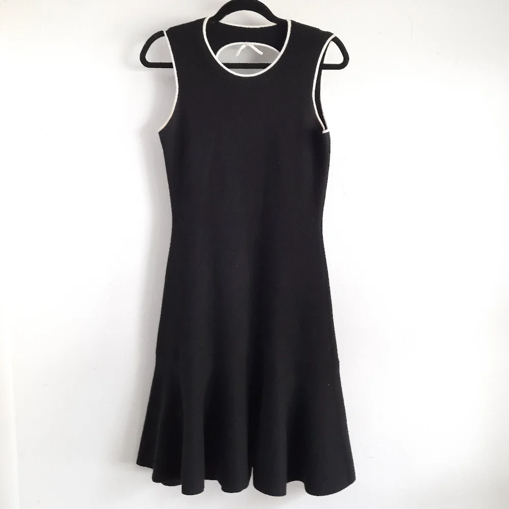 Kate Spade black fluted bow back knit dress - Picture 2 of 7